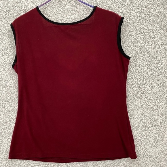 Vivian Wong Tank Top, Womens Large Purple Black Laced Neckline Vintage - Picture 3 of 8